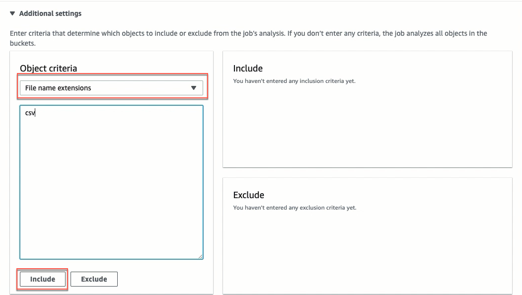 Refine the scope - Additional settings
