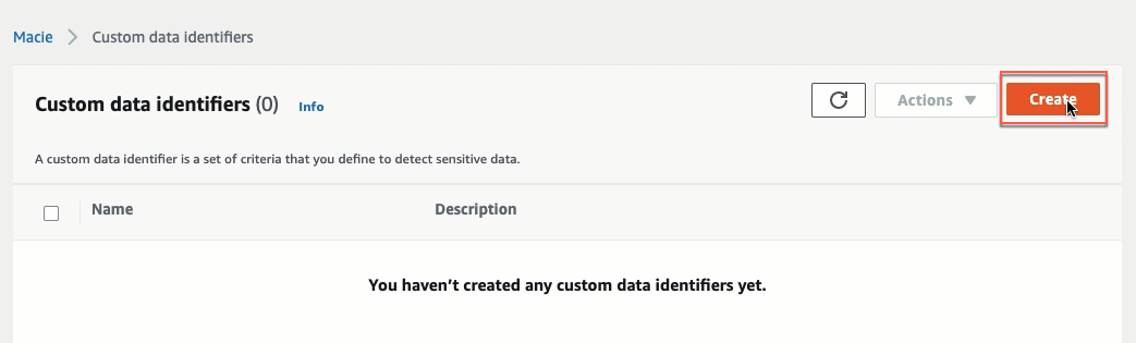 create custom data indentifiers