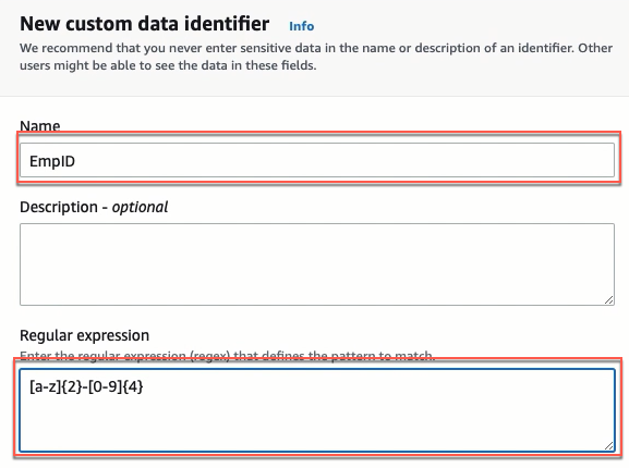 new custom data indentifiers