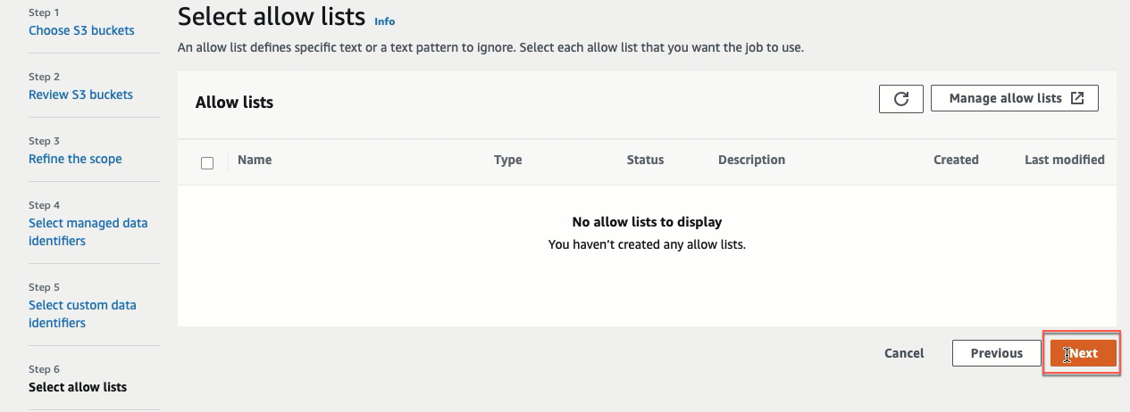 select allow lists