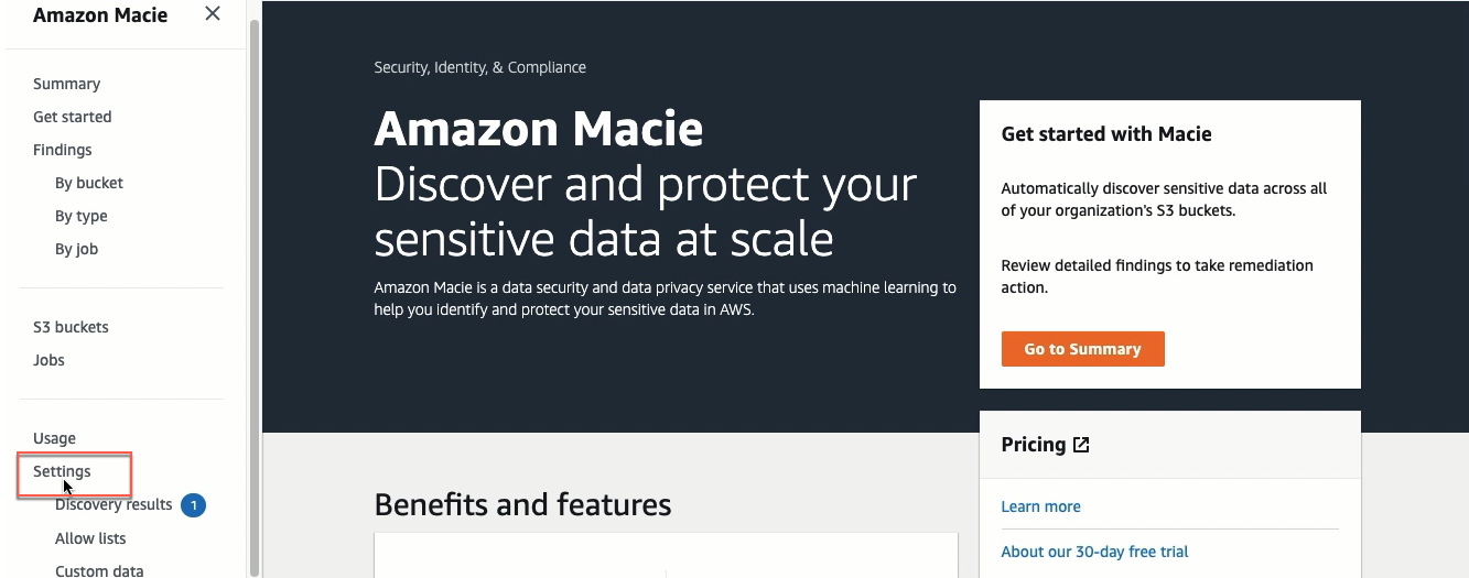 disable Macie