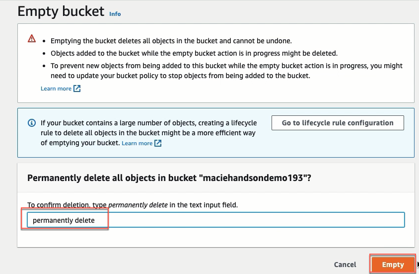 empty bucket